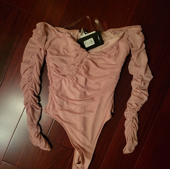 Nwt A Hot Mesh Mauve Bodysuit - Picture 4 of 11